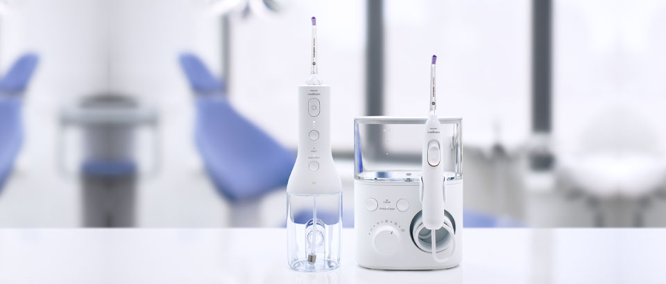 Hydropulseurs sur le comptoir