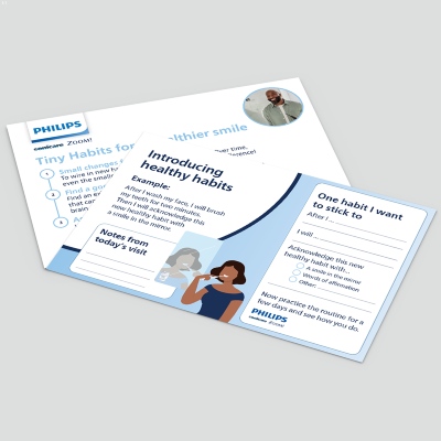 Healthy Habits mirror sticker laying on a flat surface.