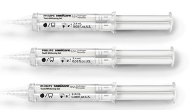 Hydrogen peroxide whitening gel syringes